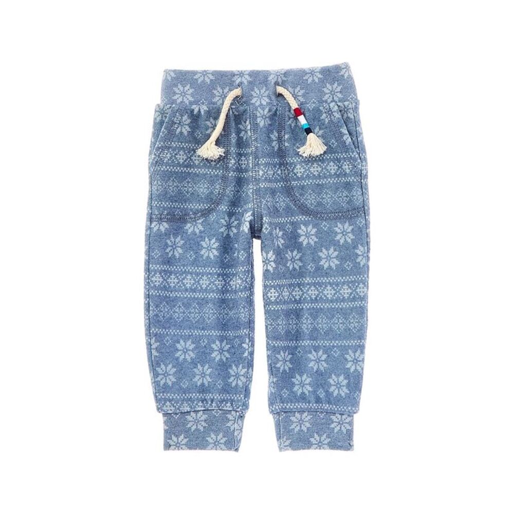 Sol Angeles Girls  Indigo Fair Isle Jogger Pant, Blue